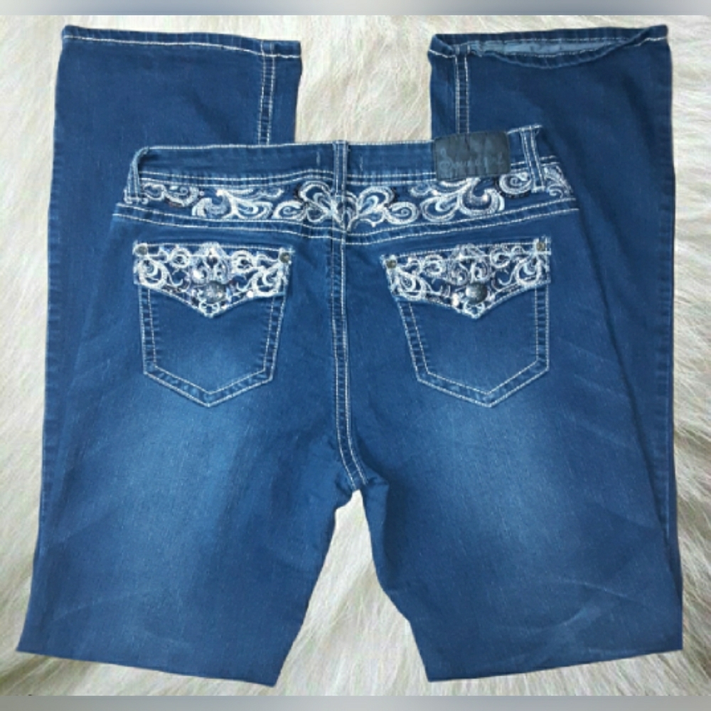 Soundgirl Juniors Jeans Embellished Boot Cut Sz 13